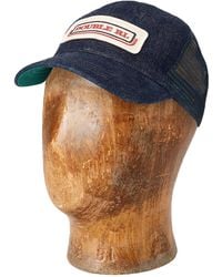RRL - Logo-Patch Denim Trucker Cap - Lyst
