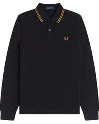 Fred Perry - M3636 Long Sleeve Twin Tipped Polo Shirt - Lyst
