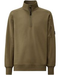 C.P. Company - C.P. Company Diagonal Raised Fleece Lens Half Zip Sweatshirt - Lyst