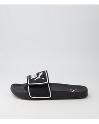 PUMA - 387515 Leadcat 2.0 V Pm Black White Leather Black White Sandals - Lyst