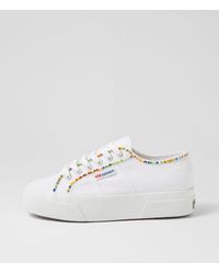 Superga - 2740 Multicolor Beads S9 White Multi Canvas White Multi Sneakers - Lyst