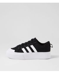 adidas - Bravada 2.0 Mid Platform W Ad Black White Black Textile Black White Black Sneakers - Lyst