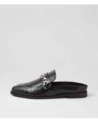Sol Sana - Tuesday Chain Slide Ss Black Croc Silver Leather Black Croc Silver Shoes - Lyst