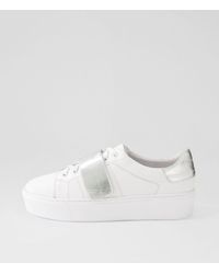 MOLLINI - Camberly Mo White Silver Foil Leather White Silver Foil Sneakers - Lyst