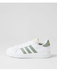 adidas - Grand Court Base 2.0 M Ad White Silver Green Bold Gold Textile White Silver Green Bold Gold Sneakers - Lyst