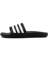 adidas - Adilette Comfort Ad Black White Black Smooth Black White Black Sandals - Lyst