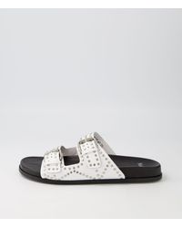 MOLLINI - Heire Mo White Silver Leather White Silver Sandals - Lyst