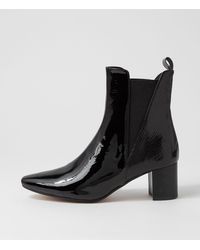 Diana Ferrari - Larlot Df Black Black Lizard Patent Leather Black Black Lizard Boots - Lyst