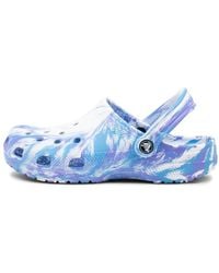 purple marble crocs