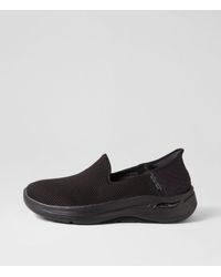 Skechers - 124879 Go Walk Arch Fit S V Sk Black Black Textile Black Black Sneakers - Lyst