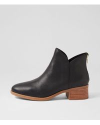 Diana Ferrari - Tane Df Black Natural Heel Leather Black Natural Heel Boots - Lyst