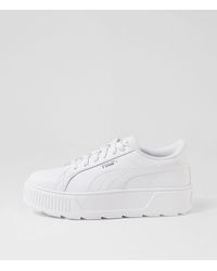 PUMA - 384615 Karmen L Pm White White Silver Smooth White White Silver Sneakers - Lyst
