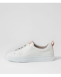 MOLLINI - Oshiy Mo White Dk Nude Leather White Dk Nude Sneakers - Lyst