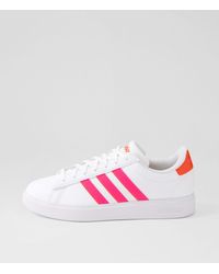 adidas - Grand Court 2.0 W Ad White Pink Bright Red Smooth White Pink Bright Red Sneakers - Lyst