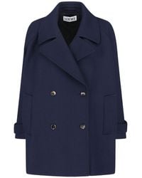 Loewe - Double-Breasted Wool Coat - Lyst