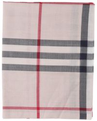 Burberry - Sciarpa In Seta E Lana "Check" - Lyst