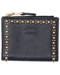 Miu Miu - Leather Zip Card Holder - Lyst