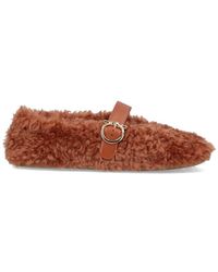 Ferragamo - Futrzane Ballerinas 'Nena' - Lyst