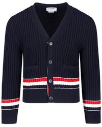 Thom Browne - Knitted Cotton V-Neck Cardigan - Lyst