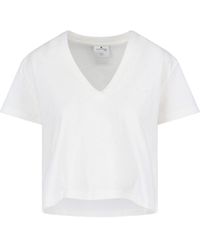 Courreges - V-neck Short T-shirt - Lyst
