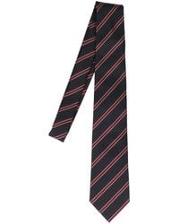 Saint Laurent - Cravatta In Seta A Righe - Lyst