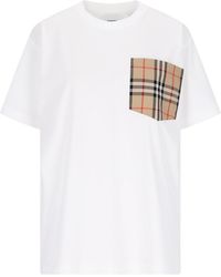 Burberry - "check" Pocket Detail T-shirt - Lyst