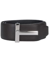 Tom Ford - Dark T Icon Hammered Leather Belt - Lyst