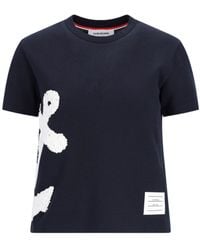 Thom Browne - 'embroidery Anchor' T-shirt - Lyst