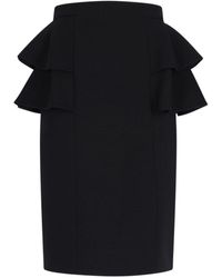 Valentino - Virgin Wool And Silk Midi Skirt - Lyst