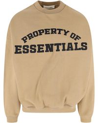 Fear Of God - Neutral Relaxed Arched Logo Cropped Sweatshirt - Lyst