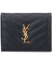 Saint Laurent - Bi-Fold Card Holder "Cassandre" - Lyst
