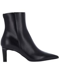 Jimmy Choo - Pointed Toe Leather Ankle Boots - Lyst