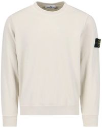 Stone Island - Felpa Girocollo Logo - Lyst