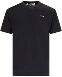 COMME DES GARÇONS PLAY - 100% Cotton Graphic T-Shirt With Iconic Heart Emblem - Lyst