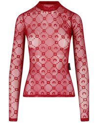 Marine Serre - Semi-Transparent Monogram Fitted Top - Lyst