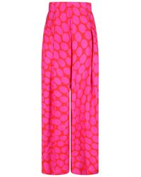Dries Van Noten - High-Waisted Wide-Leg Pants With Geometric Pattern - Lyst