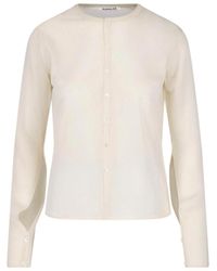 AURALEE - Silk Cardigan - Lyst
