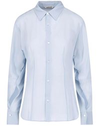 AURALEE - Silk Georgette Shirt - Lyst