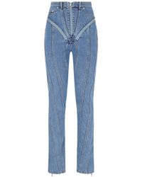 Mugler - Jeans "Zipped Spiral" - Lyst