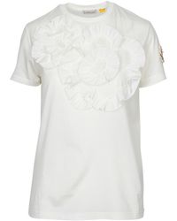 4 MONCLER SIMONE ROCHA T-shirt Rouches - White