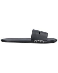 JW Anderson - Open-Toe Calf Leather Slides With Contrast Stitching - Lyst