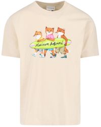 Maison Kitsuné - T-Shirt "Surfing Foxes" - Lyst