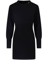 Anine Bing - Ribbed Mini Dress With Metallic Logo Detail - Lyst