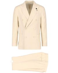 Lardini - Double-Breasted Linen Suit - Lyst