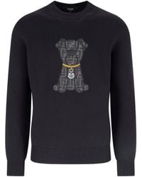 Fendi - Virgin Wool Logo Sweater - Lyst