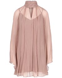 STAUD - Asymmetrical Mini Chiffon Dress With Front Cut-Out - Lyst