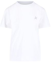 Golden Goose - T-shirt bianca con logo - Lyst