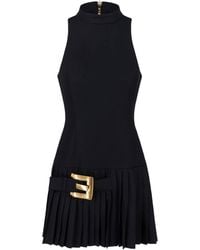 Balmain - Virgin Wool Mini Dress - Lyst