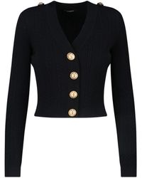 Balmain - Cardigan In Maglia - Lyst