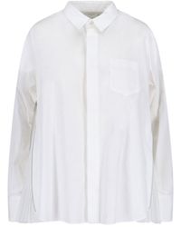 Sacai - Cotton And Chiffon Shirt - Lyst